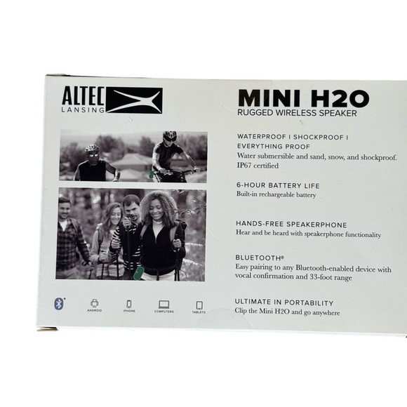 Altec Lansing Mini H20 Rugged Wireless Waterproof Speaker Turquoise NIB NEW - Picture 4 of 5